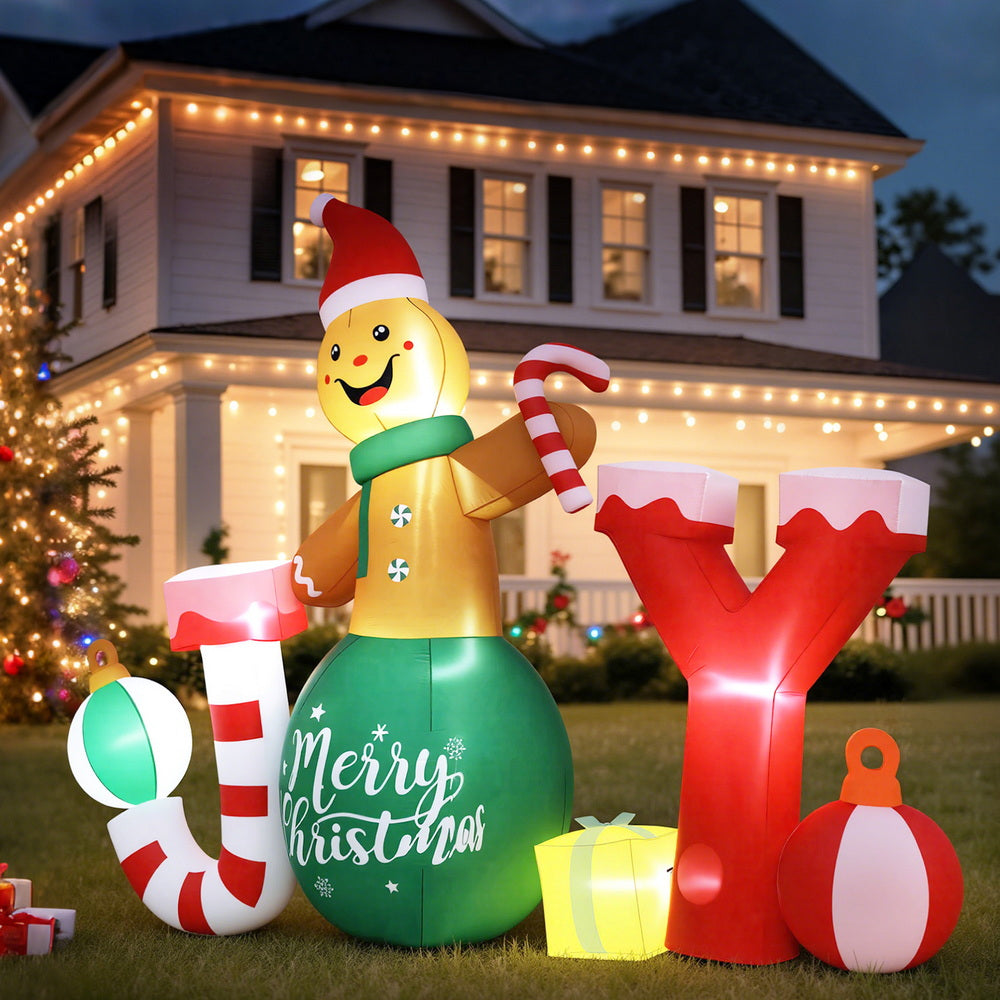 Christmas Inflatable Gingerman Joy 3M Long Outdoor Decorations Illuminated Jingle Jollys Christmas Inflatable Gingerman Joy 3M Long Outdoor Decorations Illuminated
