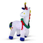 Jingle Jollys Christmas Inflatable Unicorn 1.8M Tall Outdoor Decorations Illuminated