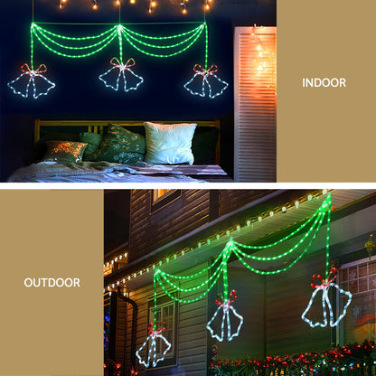 1.8M CHRISTMAS LIGHTS 288 LED BELL MOFIT LIGHT DECORATIONS JINGLE JOLLYS